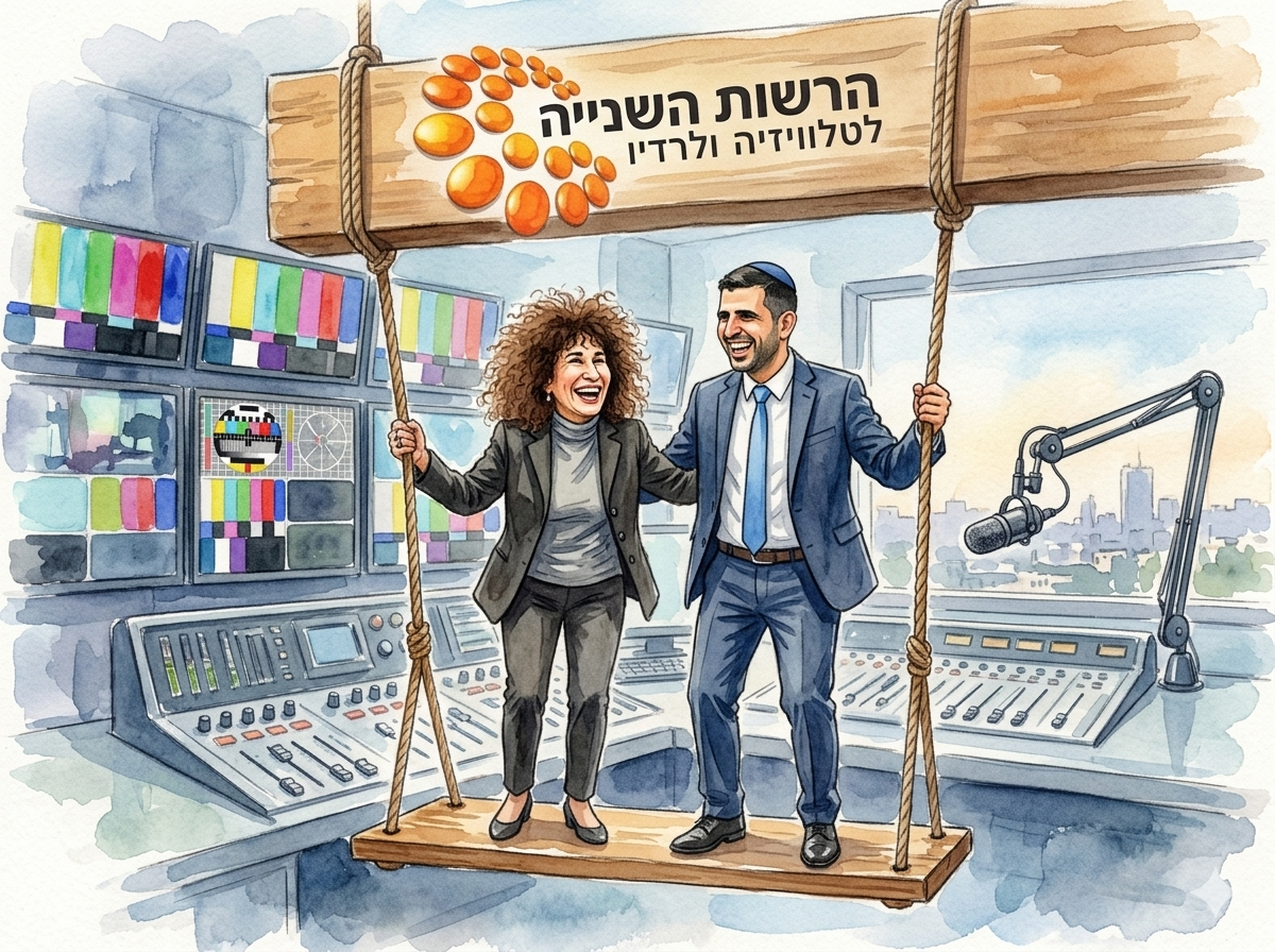 שר התקשורת ח"כ שלמה קרעי וד"ר יפעת בן חי שגב | אילוסטרציה באמצעות Gemini