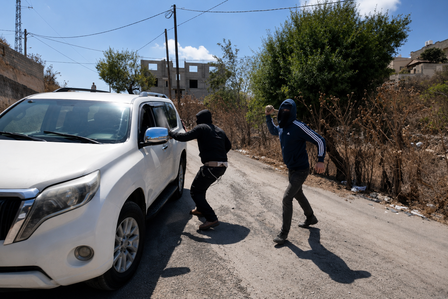 תקיפת צוות NBC-NEWS בסמוך לכפרים הפלסטיניים קוסרא וג'אלוד, 29.08.2026 | צילום: NBC-NEWS