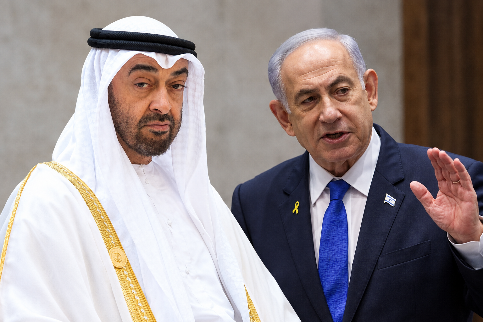 בנימין נתניהו ומוחמד בן זיאד | צילומים: לע"מ ואל ג'זירה (עריכת תמונה באמצעות בינה מלאכותית)